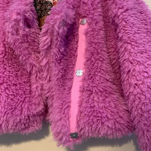 Free People cropped fluffy fuzzy jacket/coat.  Size XS - Picture 4 of 11